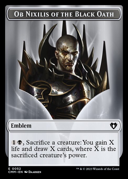Ob Nixilis of the Black Oath Emblem — Commander Masters Tokens 52
