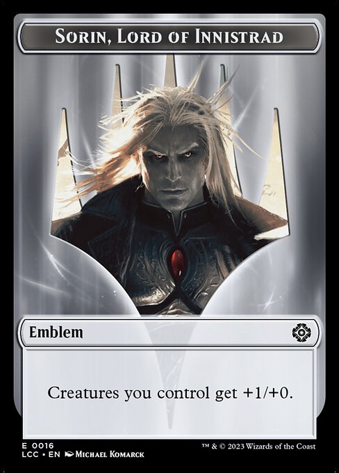 Sorin, Lord of Innistrad Emblem — The Lost Caverns of Ixalan Commander Tokens 16
