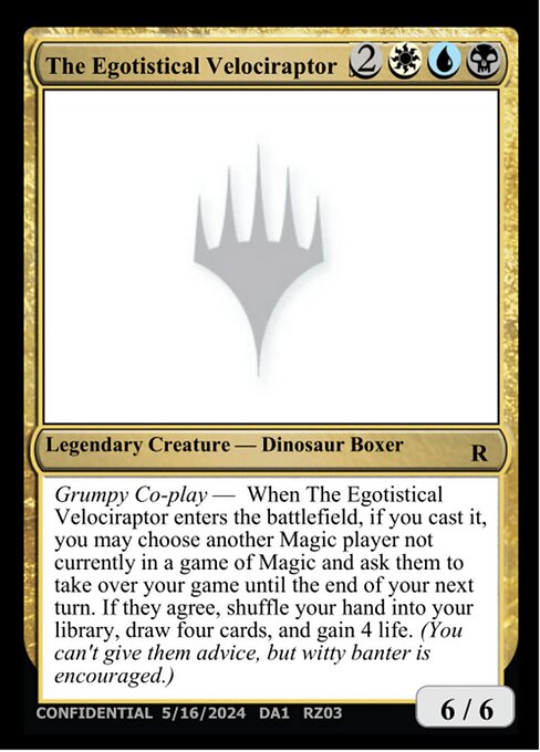 The Egotistical Velociraptor — Unknown Event RZ03b