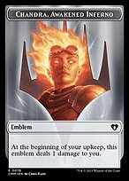 Chandra, Awakened Inferno Emblem — Commander Masters Tokens 78
