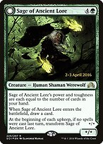 Sábia do Conhecimento Ancestral // Lobisomem da Fome Ancestral — Shadows over Innistrad Promos 225s