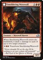 Lobisomem Ardente // Lobo Pavoroso em Erupção — Eldritch Moon 142
