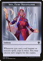Jaya, Fiery Negotiator Emblem — Dominaria United Tokens 26