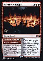 Virtude da Coragem // Labareda de Brasoreth — Wilds of Eldraine Promos 157s
