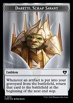Daretti, Scrap Savant Emblem — Commander Masters Tokens 51