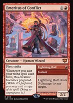 Emeritus of Conflict // Lightning Bolt — Secrets of Strixhaven Promos 113p