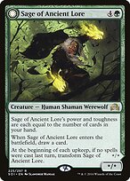 Sábia do Conhecimento Ancestral // Lobisomem da Fome Ancestral — Shadows over Innistrad 225