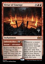 Virtude da Coragem // Labareda de Brasoreth — Wilds of Eldraine Promos 157p