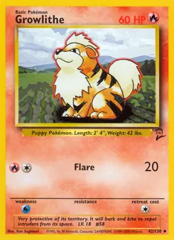 Growlithe — Base Set 2 42