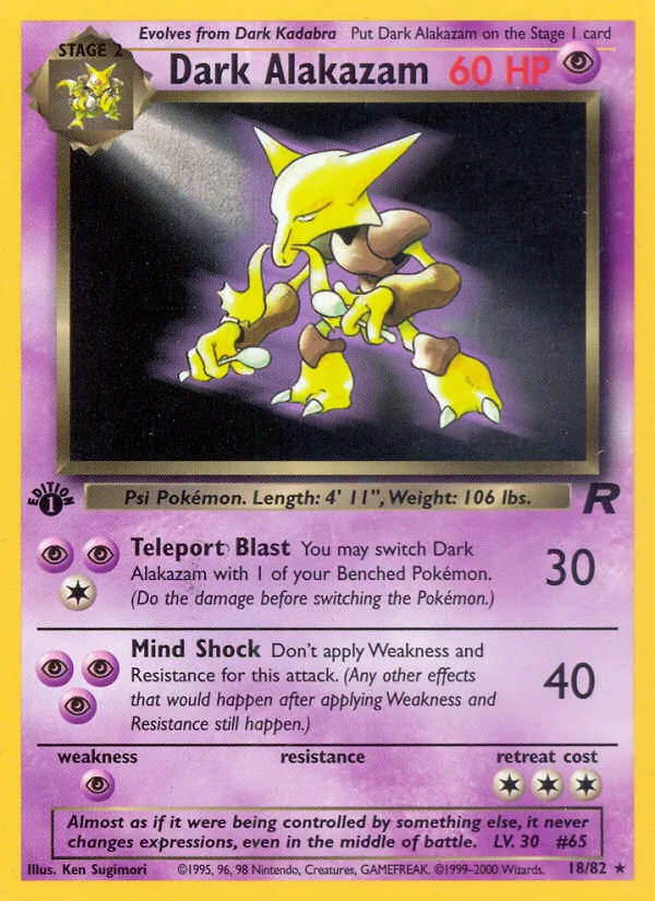 Dark Alakazam — Team Rocket 18
