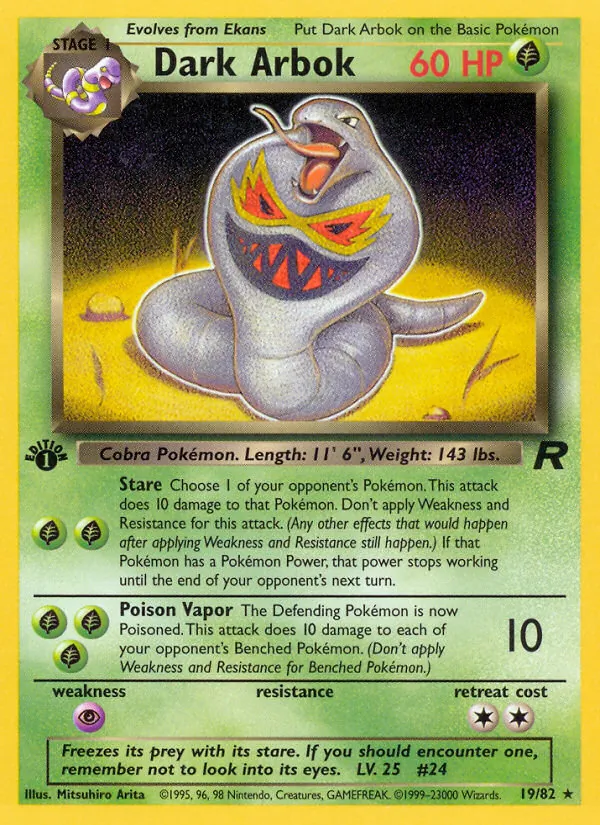 Dark Arbok — Team Rocket 19