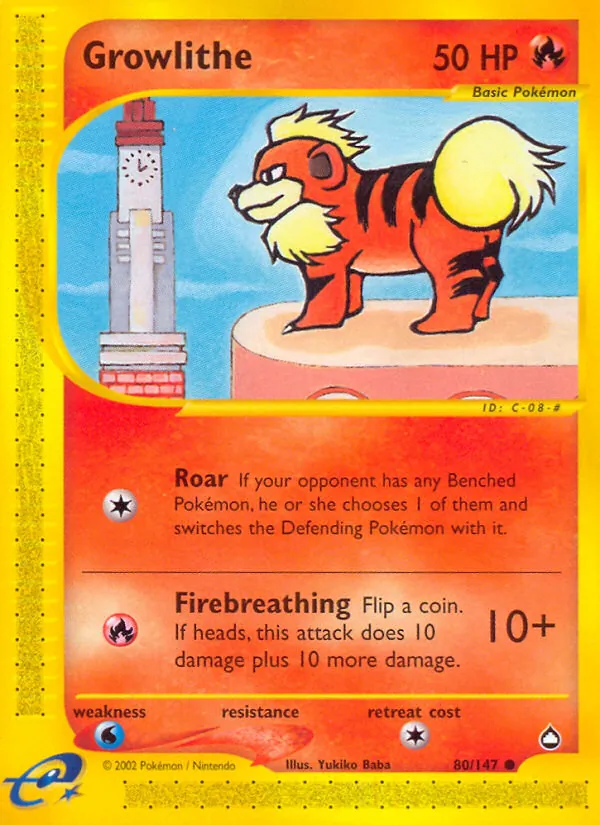 Growlithe — Aquapolis 80