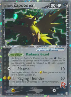 Rocket's Zapdos ex — EX O Retorno da Equipe Rocket  106