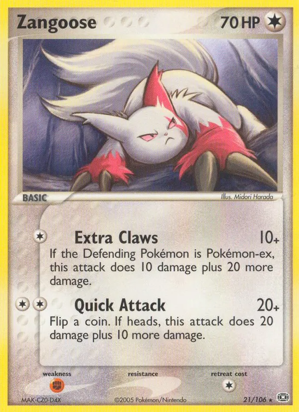 Zangoose — EX Esmeralda 21