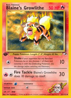 Blaine's Growlithe — Gym Heroes 35