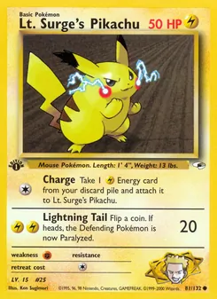 Lt. Surge's Pikachu — Gym Heroes 81