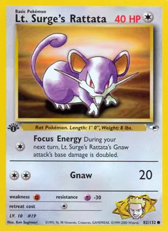 Lt. Surge's Rattata — Gym Heroes 82