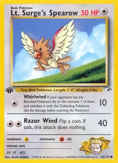 Lt. Surge's Spearow — Gym Heroes 83