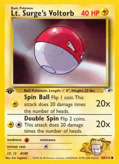 Lt. Surge's Voltorb — Gym Heroes 84