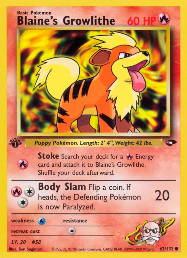 Blaine's Growlithe — Gym Challenge 62