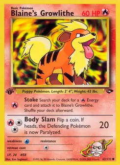 Blaine's Growlithe — Gym Challenge 62