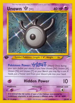 Unown [W] — Neo Destiny 29