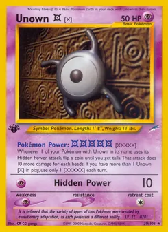 Unown [X] — Neo Destiny 30