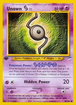 Unown [S] — Neo Destiny 87