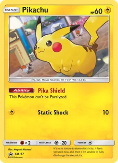 Pikachu — Sol e Lua Promos SM157