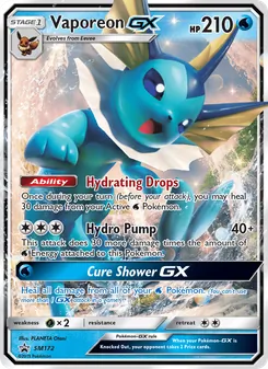 Vaporeon GX — Sol e Lua Promos SM172
