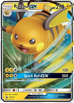 Raichu GX — Sol e Lua Promos SM213