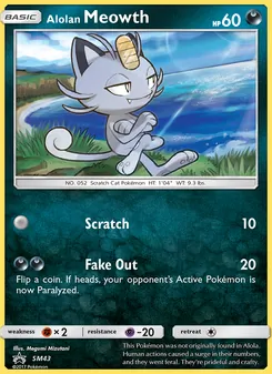 Meowth de Alola — Sol e Lua Promos SM43