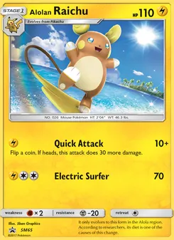 Raichu de Alola — Sol e Lua Promos SM65