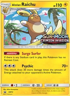 Raichu de Alola — Sol e Lua Promos SM72