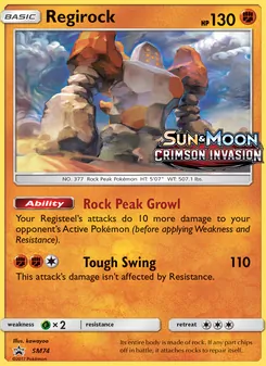 Regirock — Sol e Lua Promos SM74