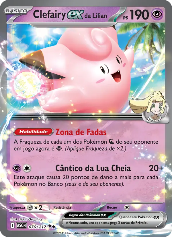 Carta-chave do deck campeão: Lillie's Clefairy ex