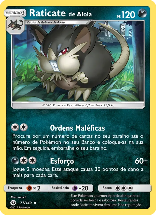 Raticate de Alola — Sol e Lua 77