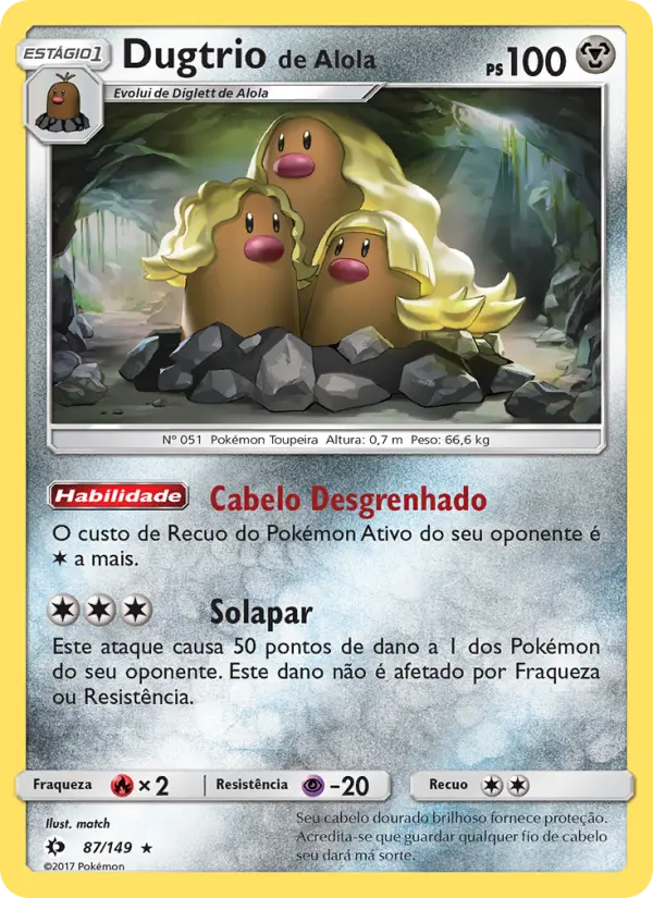Dugtrio de Alola — Sol e Lua 87