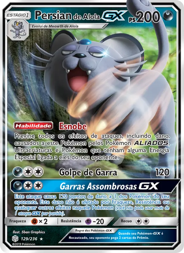 Persian de Alola GX — Eclipse Cósmico 129