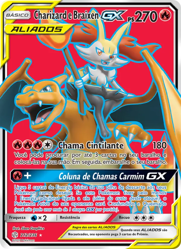 Charizard e Braixen GX — Eclipse Cósmico 212