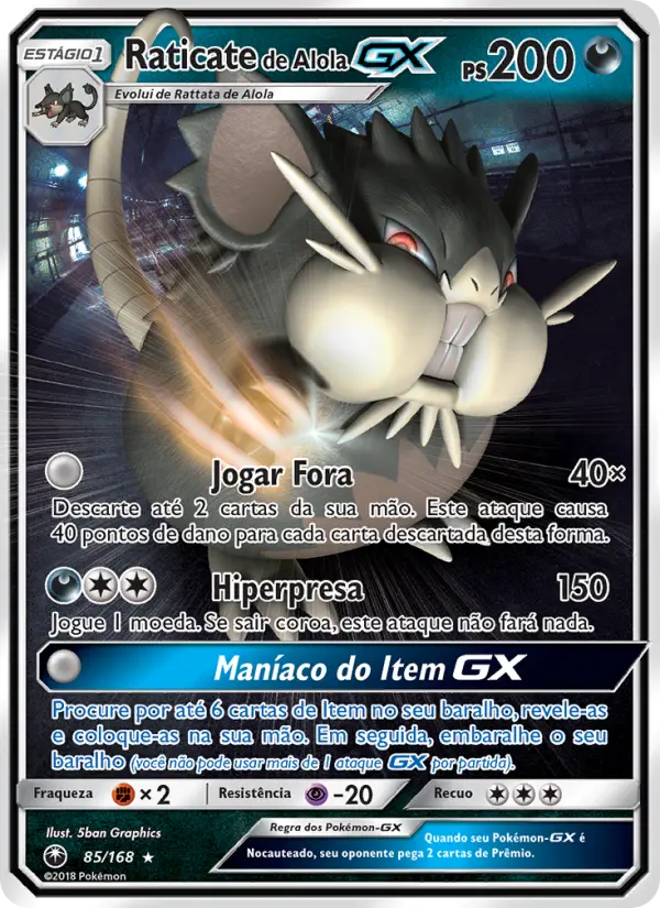 Raticate de Alola GX — Tempestade Celestial 85