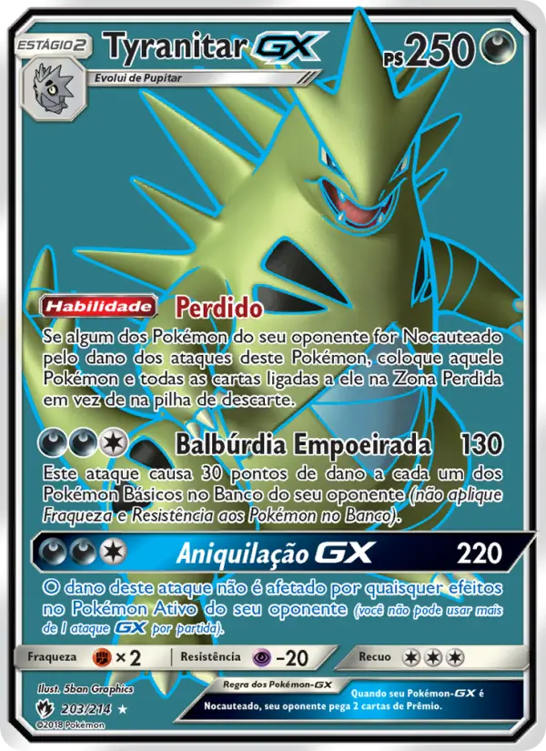 Tyranitar GX — Trovões Perdidos 203