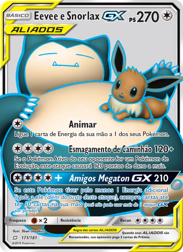 Eevee e Snorlax GX — União de Aliados 171