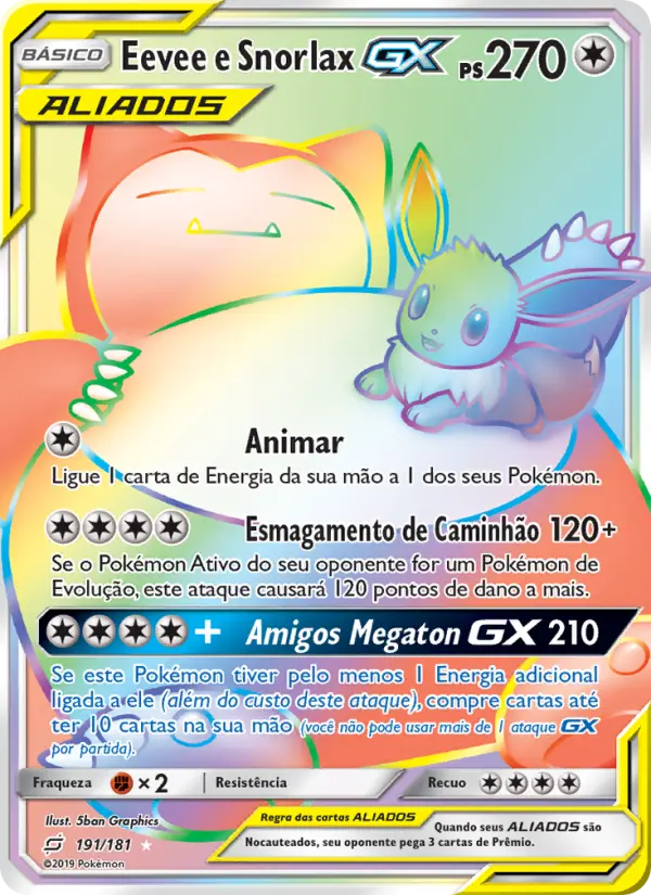 Eevee e Snorlax GX — União de Aliados 191