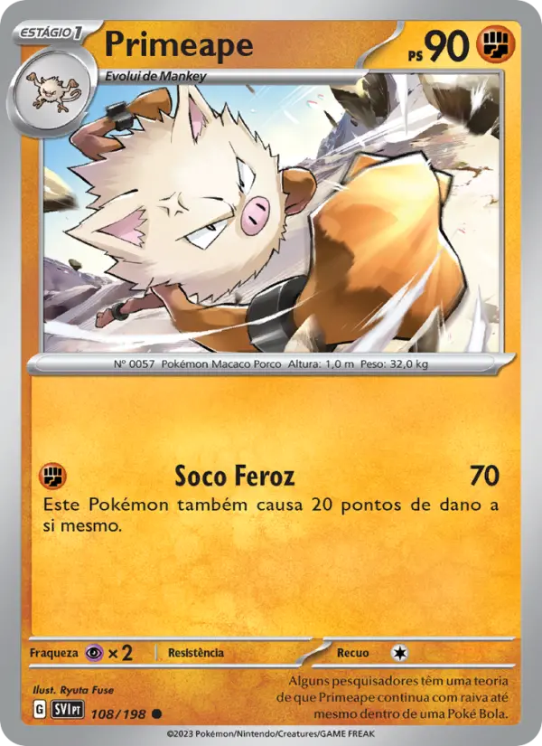 Primeape — Escarlate e Violeta 108