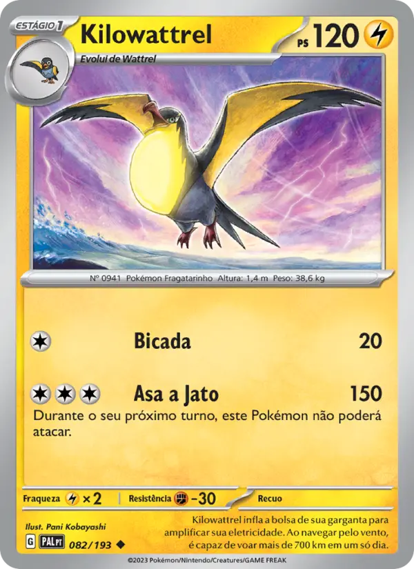 Kilowattrel — Evoluções em Paldea 082