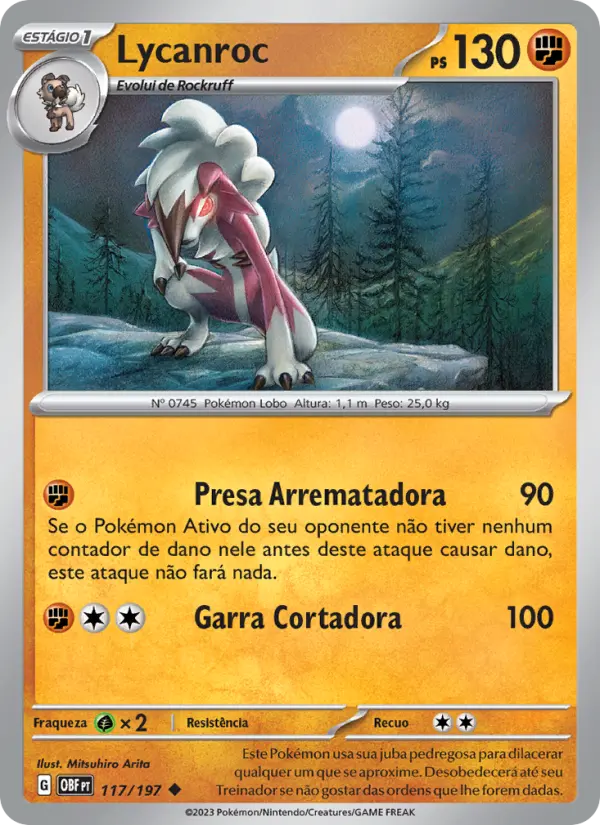 Lycanroc — Obsidiana em Chamas 117