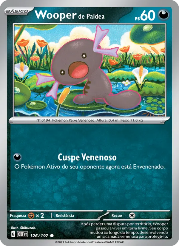 Wooper de Paldea — Obsidiana em Chamas 126