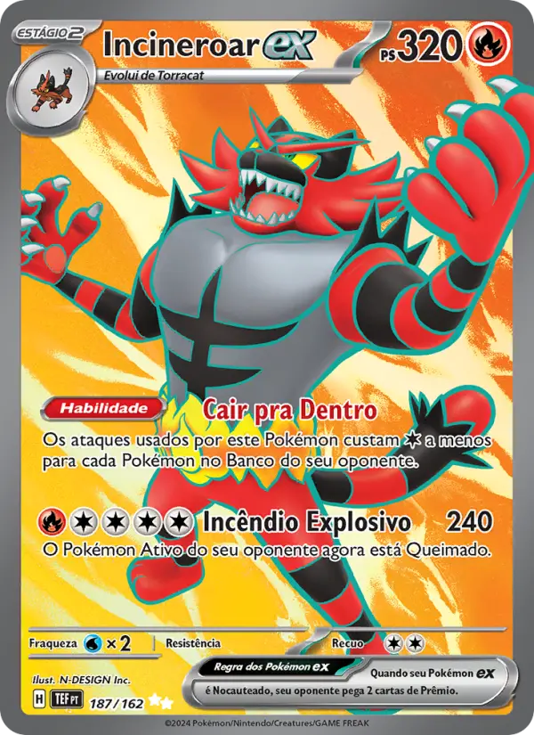 Incineroar ex — Forças Temporais 187