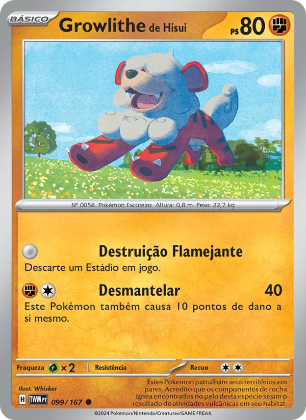Growlithe de Hisui — Máscaras do Crepúsculo 099
